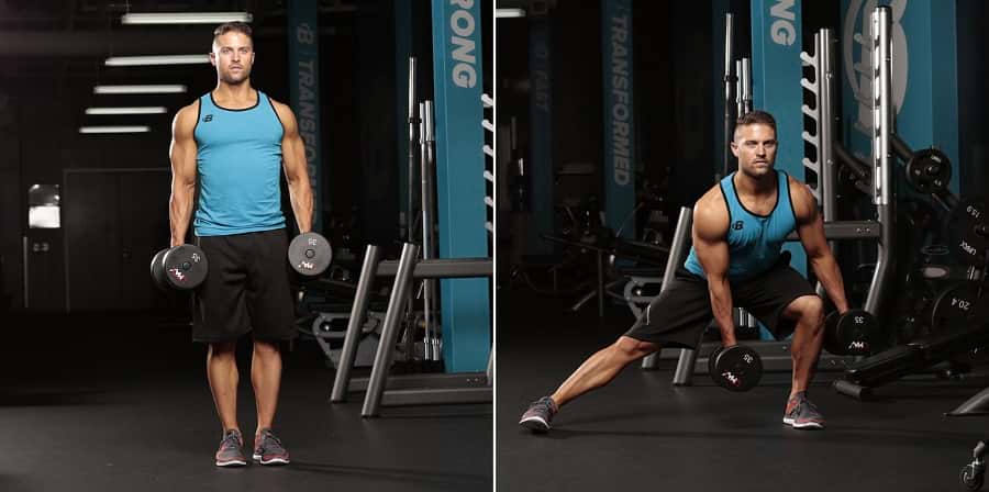 how to do the dumbbell side lunge